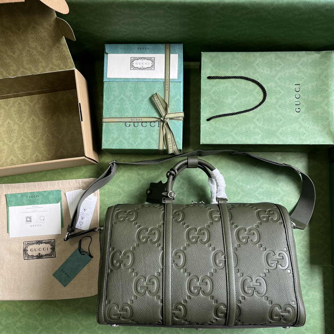 Gucci Jumbo GG small duffle bag ‎725282 in green leather