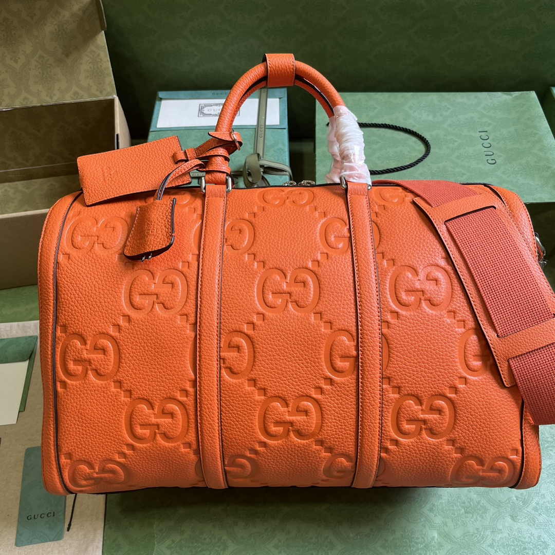 Gucci Jumbo GG small duffle bag ‎725282 in Orange leather