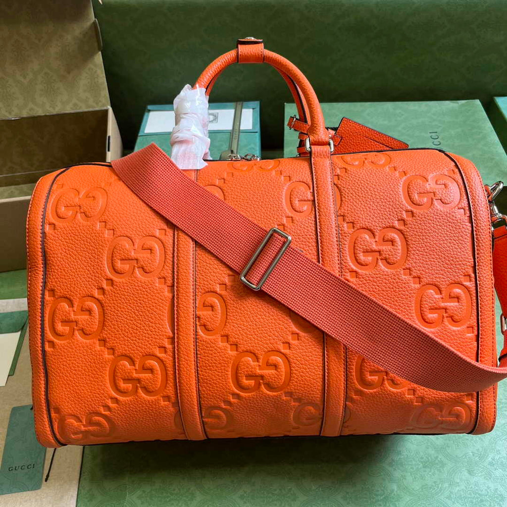 Gucci Jumbo GG small duffle bag ‎725282 in Orange leather