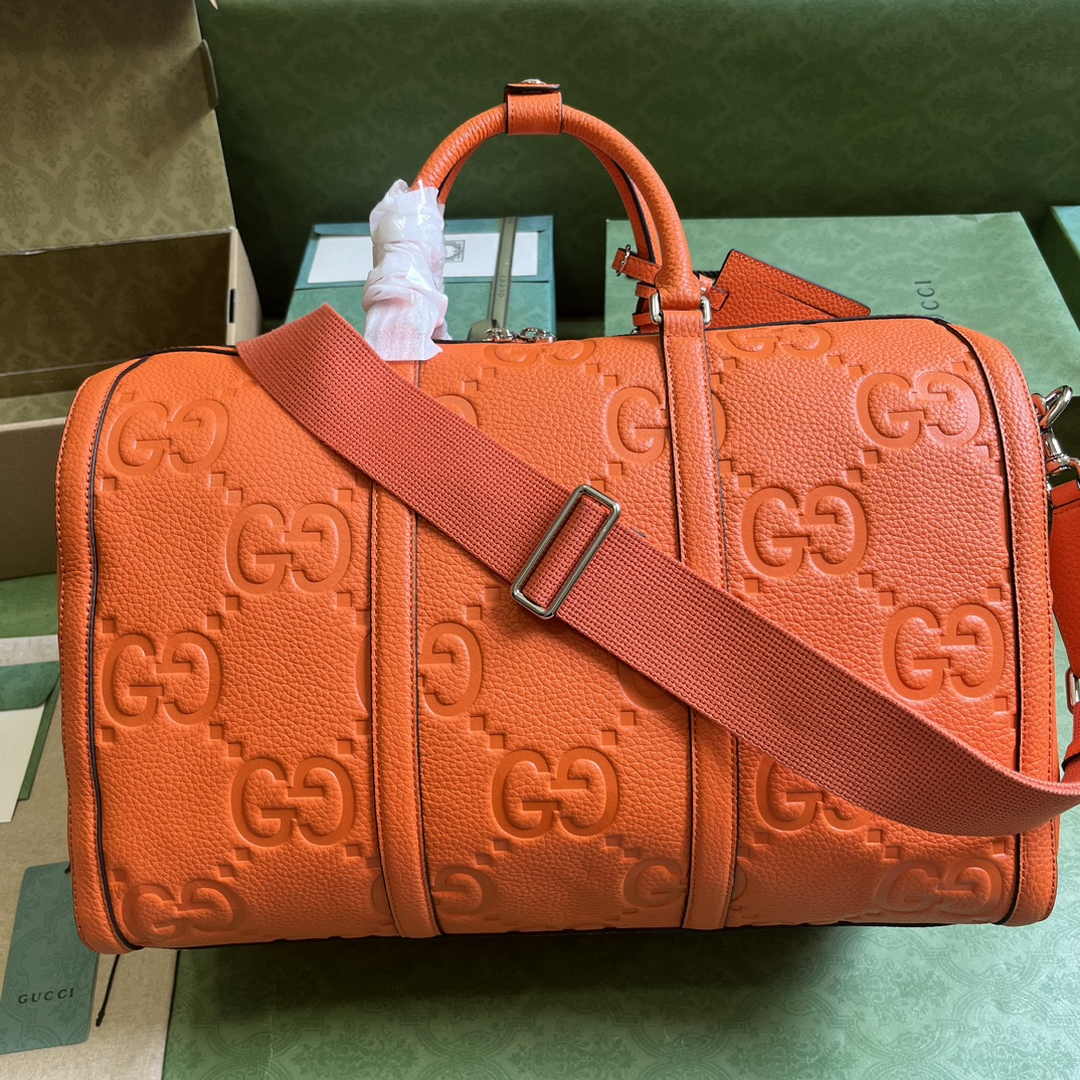 Gucci Jumbo GG small duffle bag ‎725282 in Orange leather