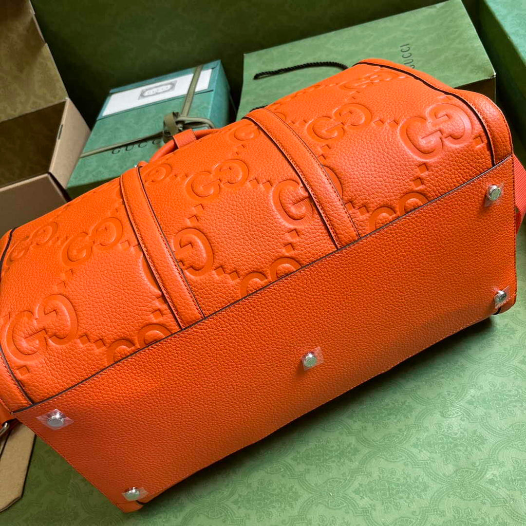 Gucci Jumbo GG small duffle bag ‎725282 in Orange leather