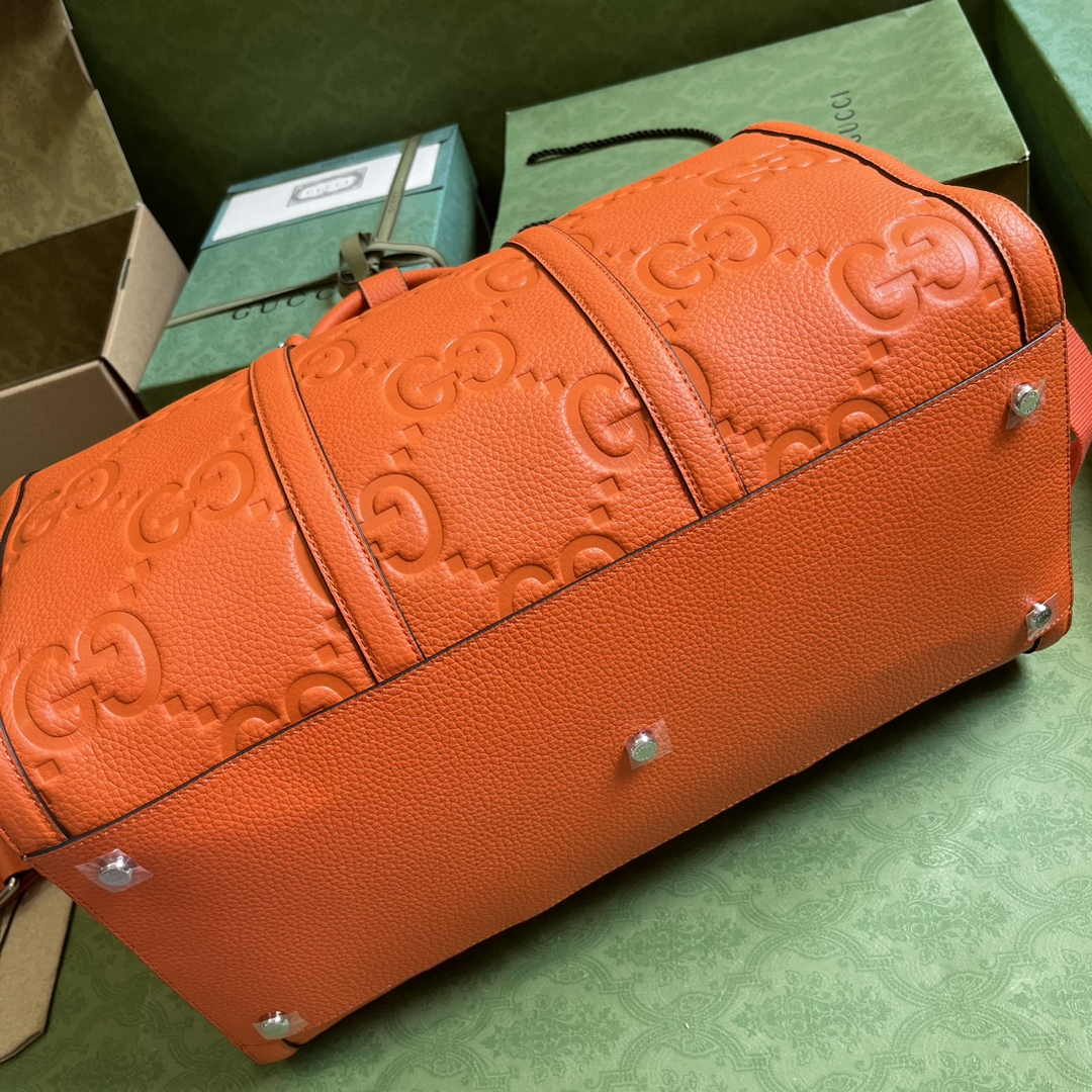Gucci Jumbo GG small duffle bag ‎725282 in Orange leather