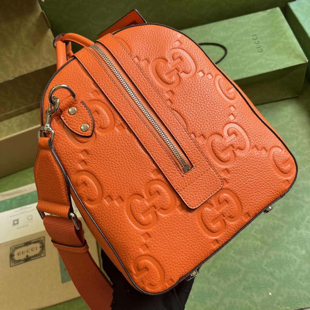 Gucci Jumbo GG small duffle bag ‎725282 in Orange leather