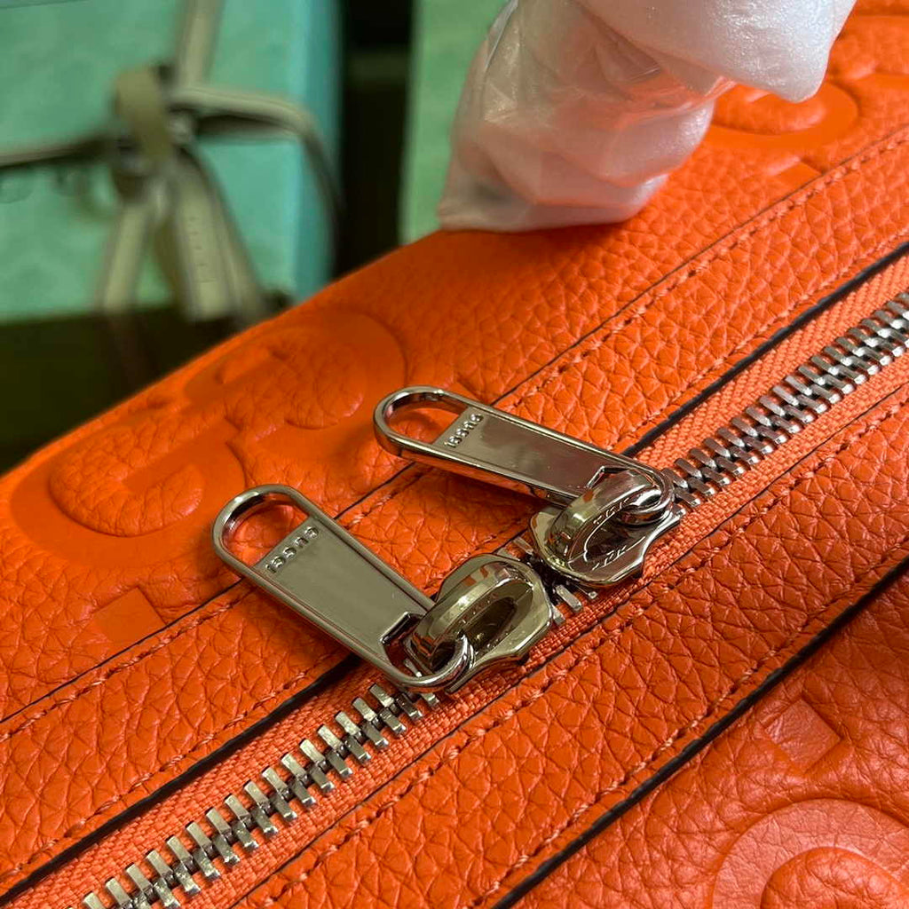 Gucci Jumbo GG small duffle bag ‎725282 in Orange leather