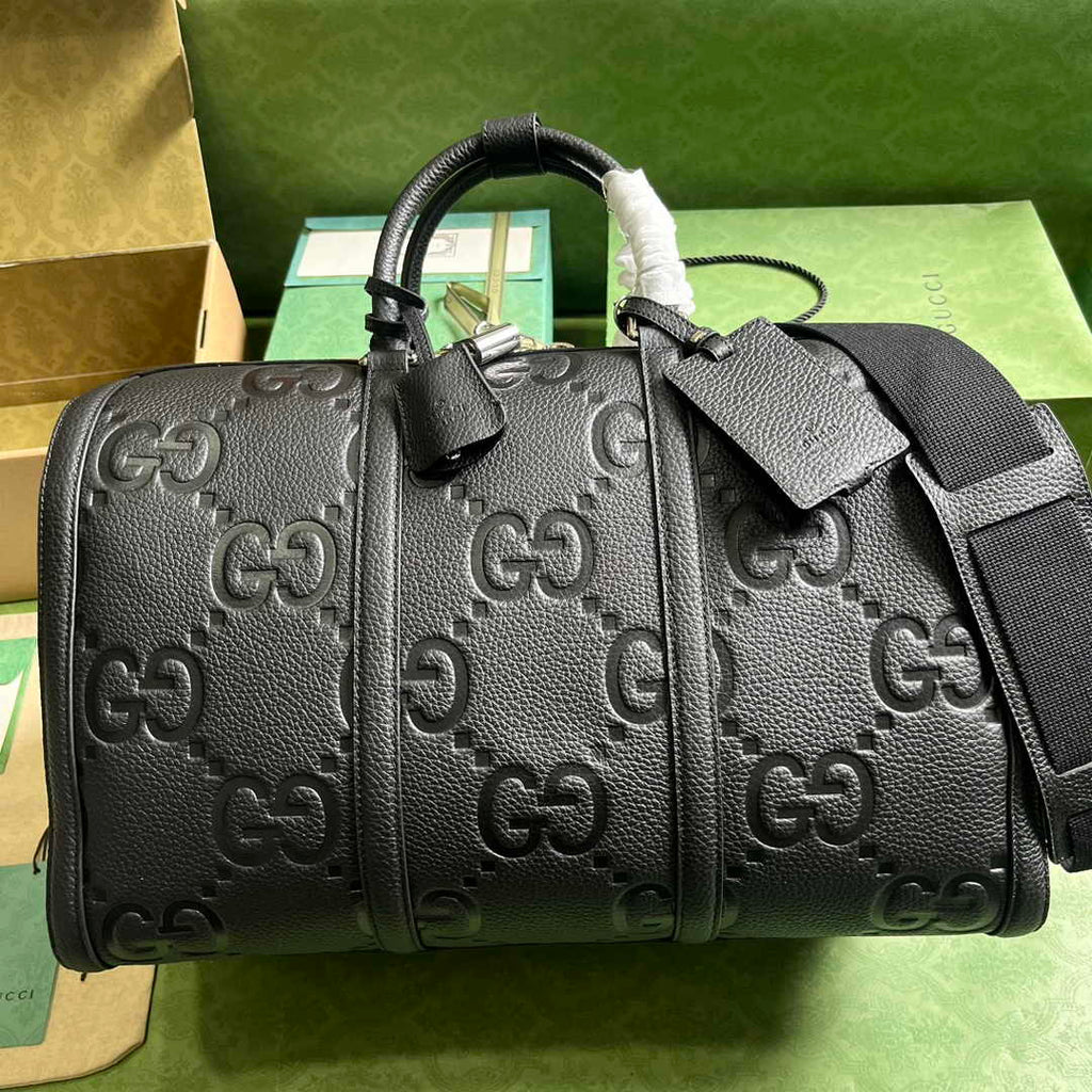 Gucci Jumbo GG small duffle bag ‎725282 in black leather