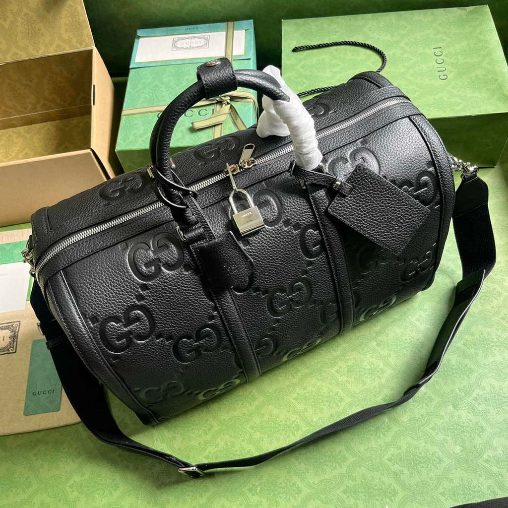Gucci Jumbo GG small duffle bag ‎725282 in black leather