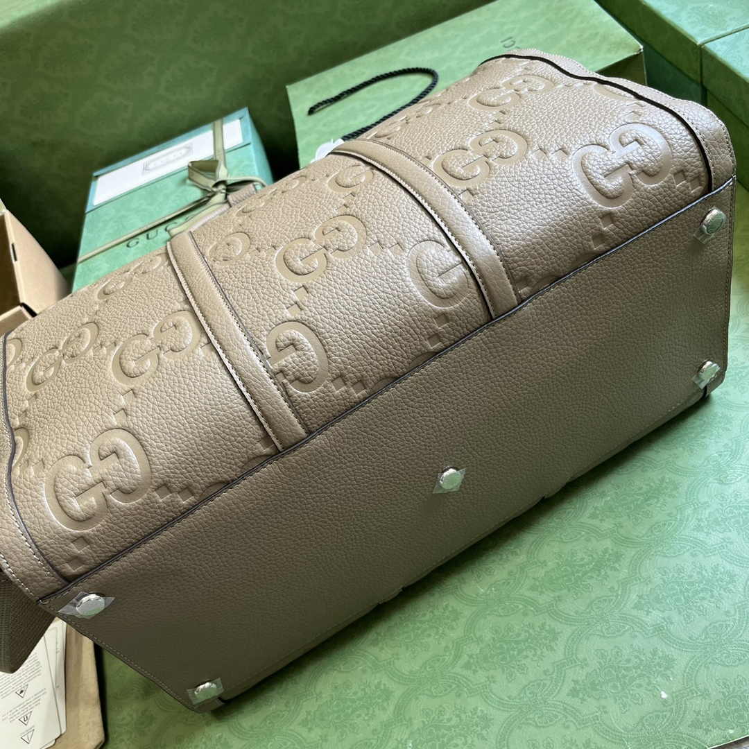 Gucci Jumbo GG small duffle bag ‎725282 in Khaki leather