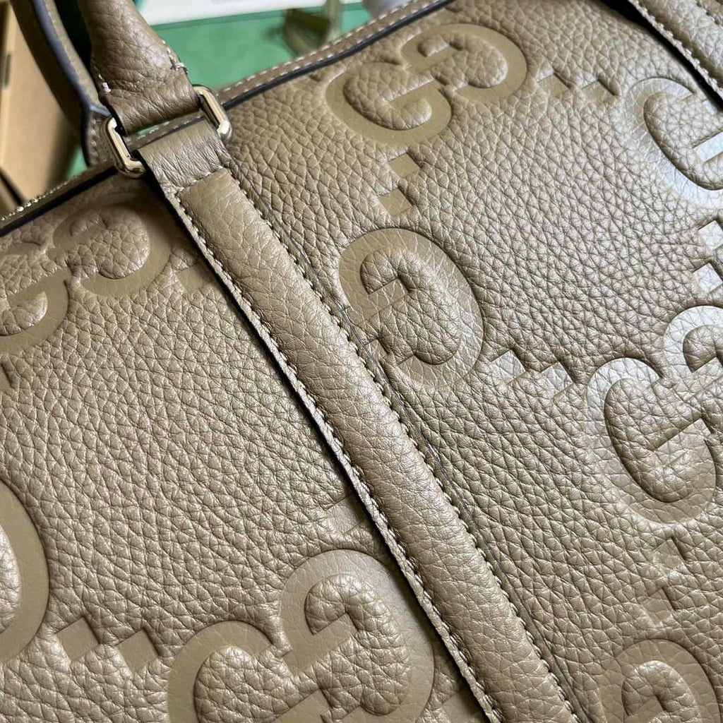 Gucci Jumbo GG small duffle bag ‎725282 in Khaki leather