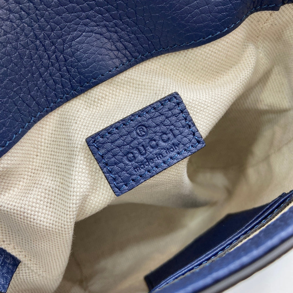 Gucci Jumbo GG small messenger bag 760235 in blue leather