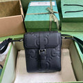 Gucci Jumbo GG small messenger bag 760235 in black leather