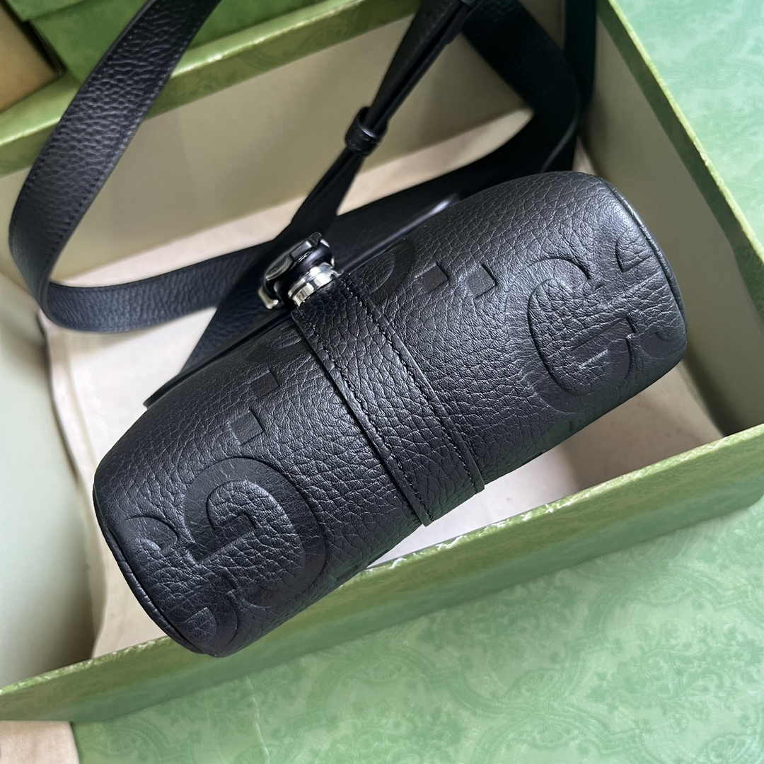 Gucci Jumbo GG small messenger bag 760235 in black leather