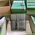 Gucci Jumbo GG small messenger bag 760235 in dark green leather