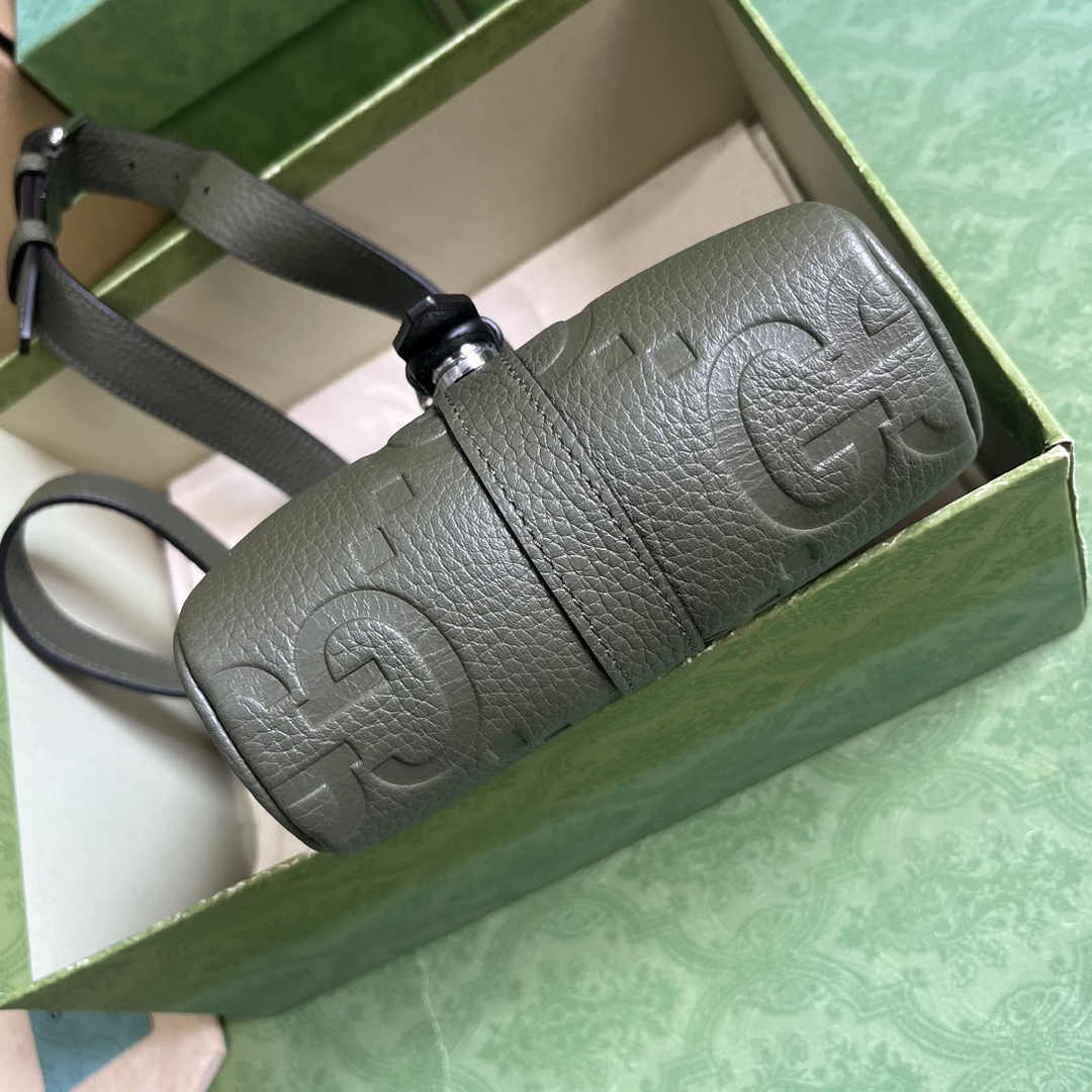 Gucci Jumbo GG small messenger bag 760235 in dark green leather