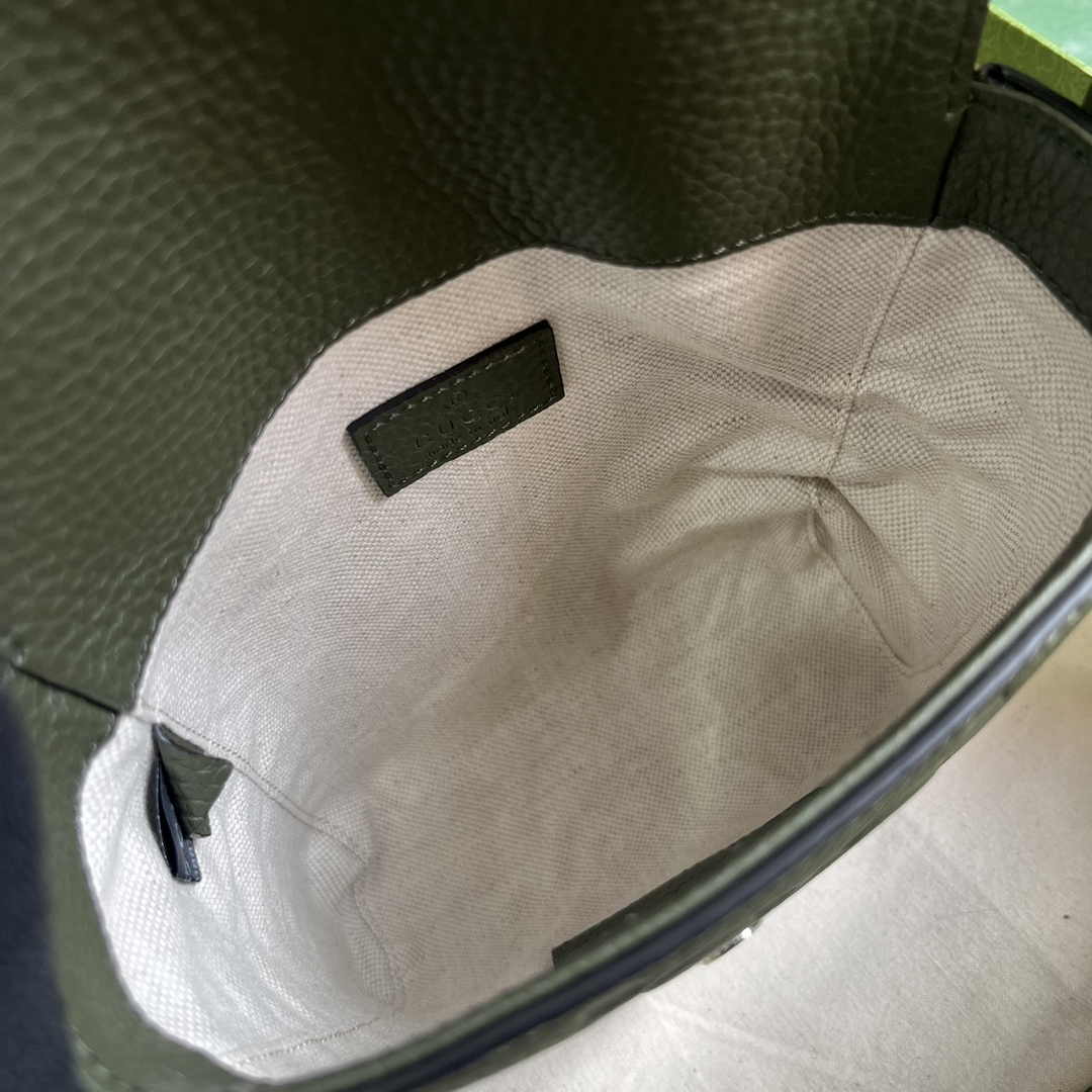 Gucci Jumbo GG small messenger bag 760235 in dark green leather