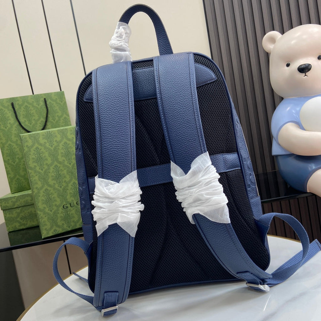 Gucci Large jumbo GG backpack  ‎766932 in Blue leather