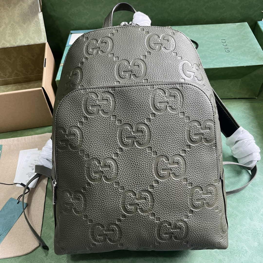 Gucci Large jumbo GG backpack  ‎766932 in Green leather