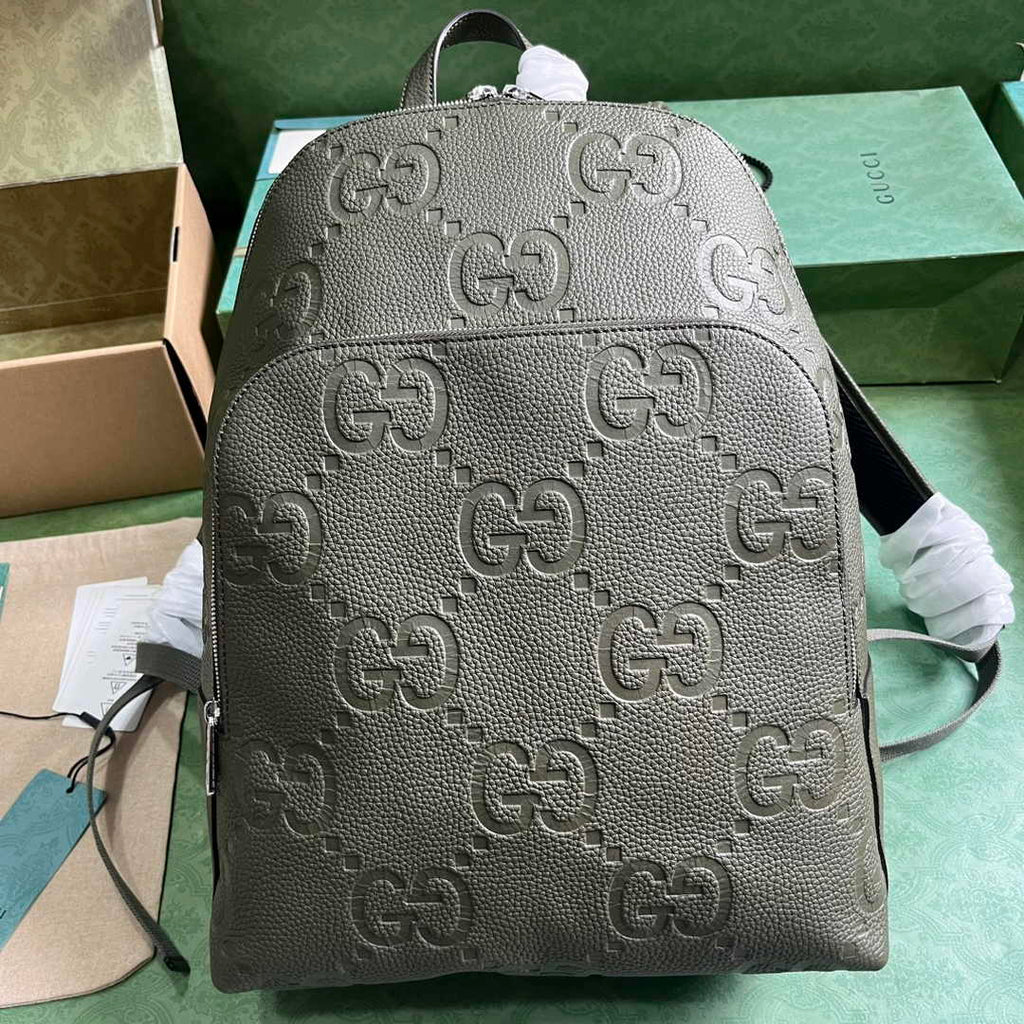 Gucci Large jumbo GG backpack  ‎766932 in Green leather