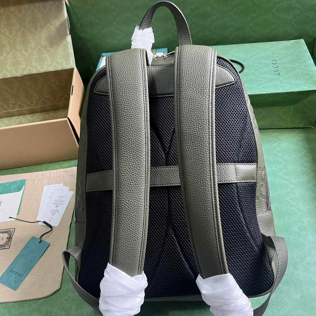 Gucci Large jumbo GG backpack  ‎766932 in Green leather