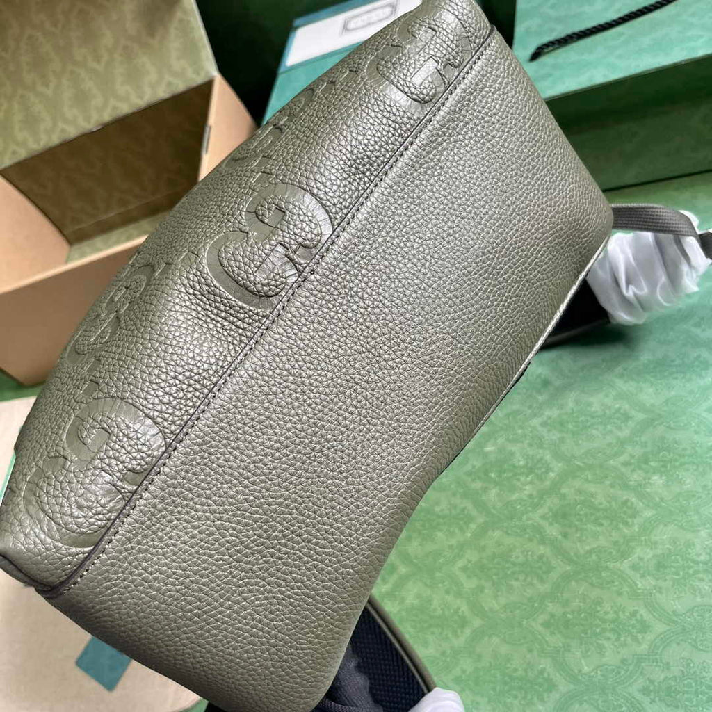 Gucci Large jumbo GG backpack  ‎766932 in Green leather