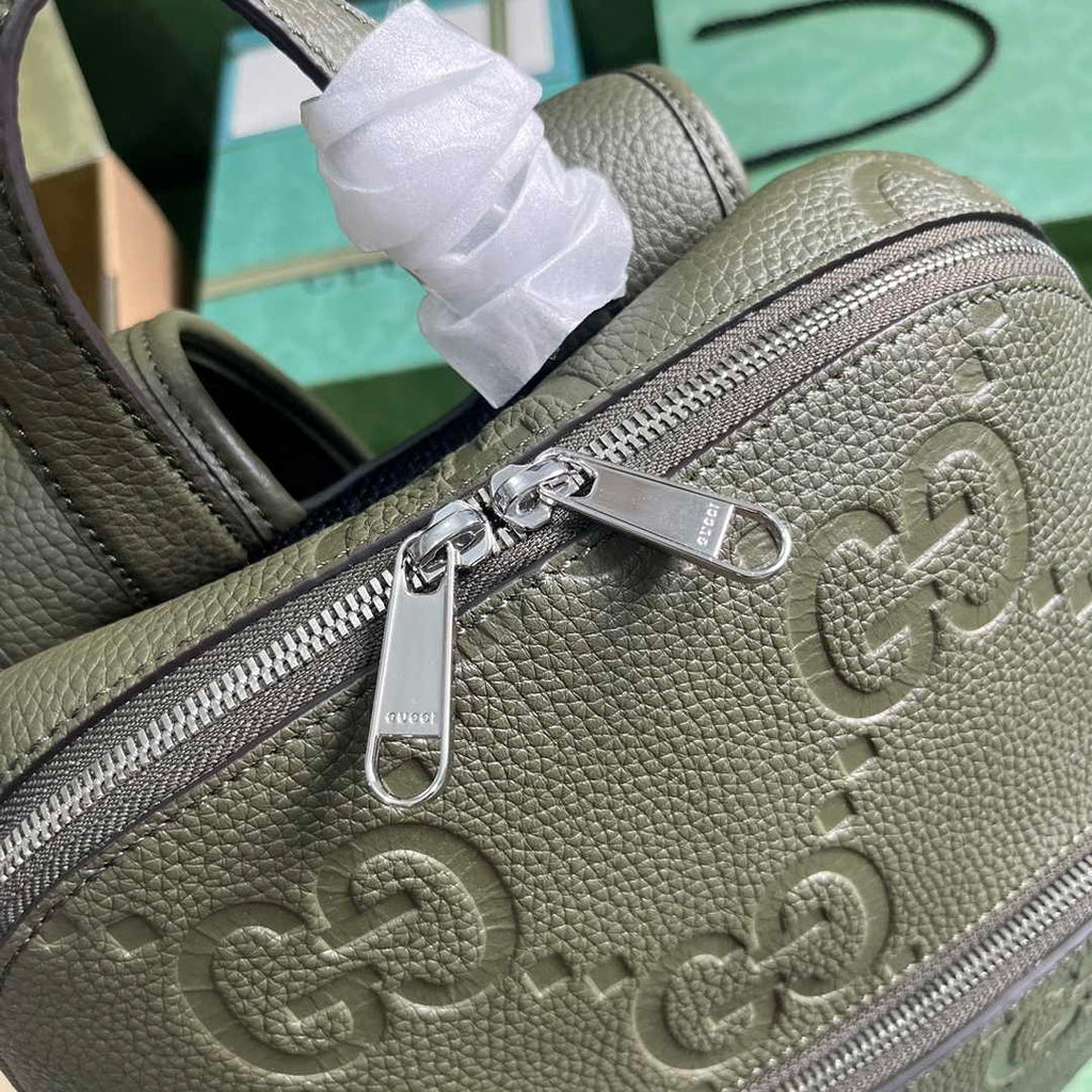 Gucci Large jumbo GG backpack  ‎766932 in Green leather