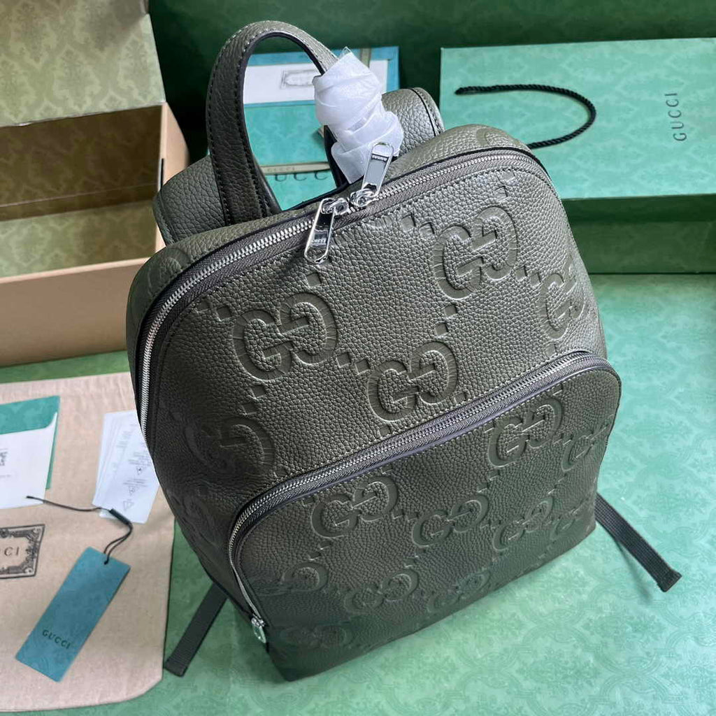 Gucci Large jumbo GG backpack  ‎766932 in Green leather