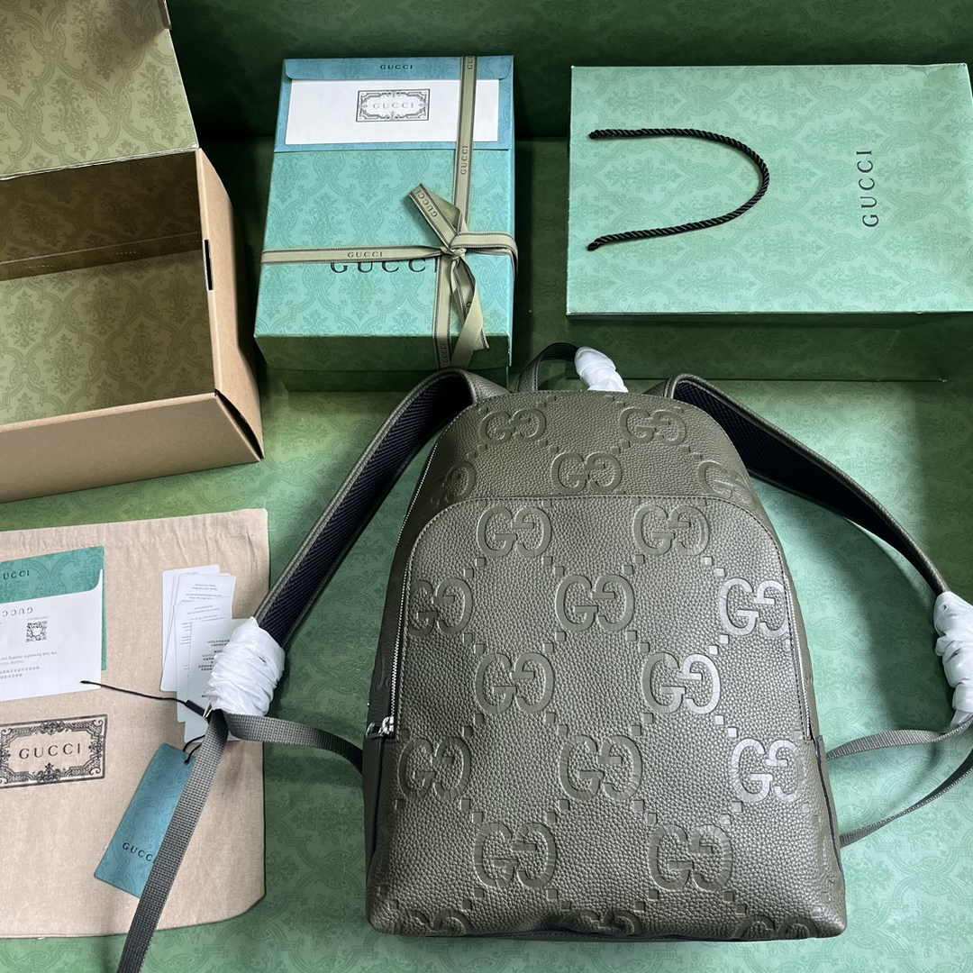 Gucci Large jumbo GG backpack  ‎766932 in Green leather