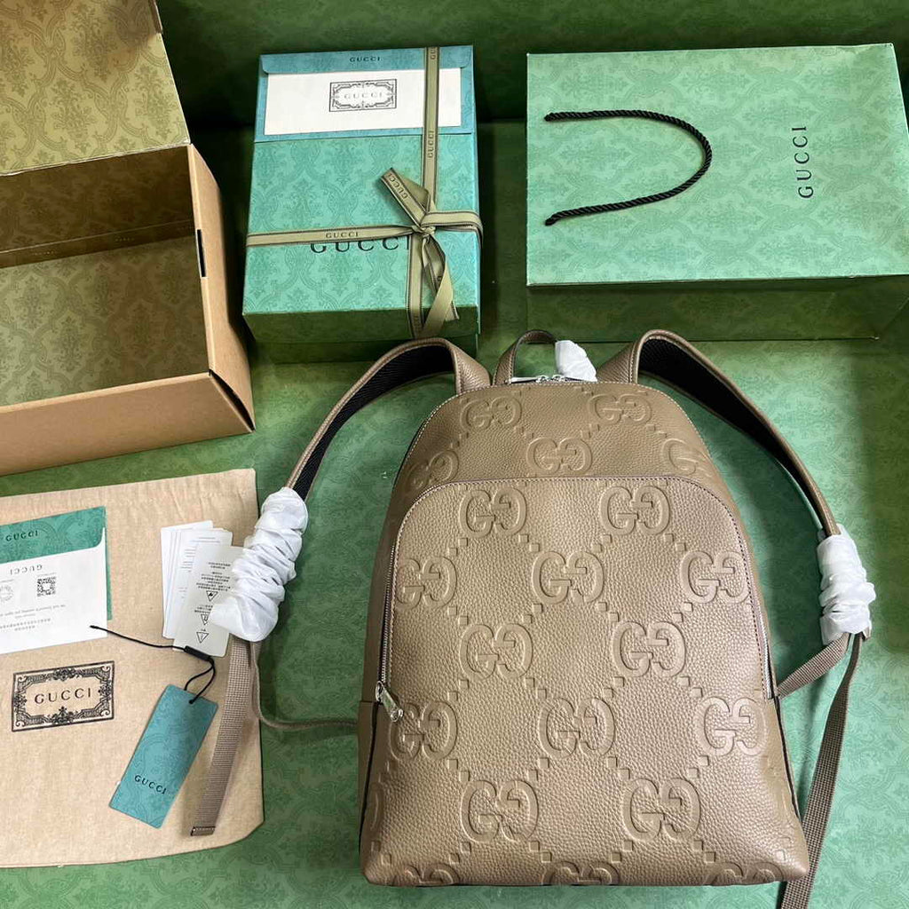 Gucci Large jumbo GG backpack  ‎766932 in Beige leather