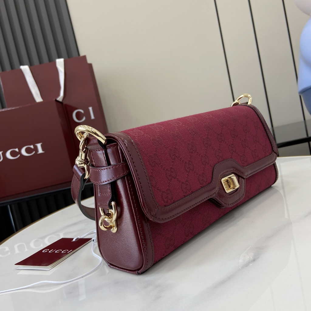 Gucci Luce small shoulder bag 786027 in red Original GG canvas