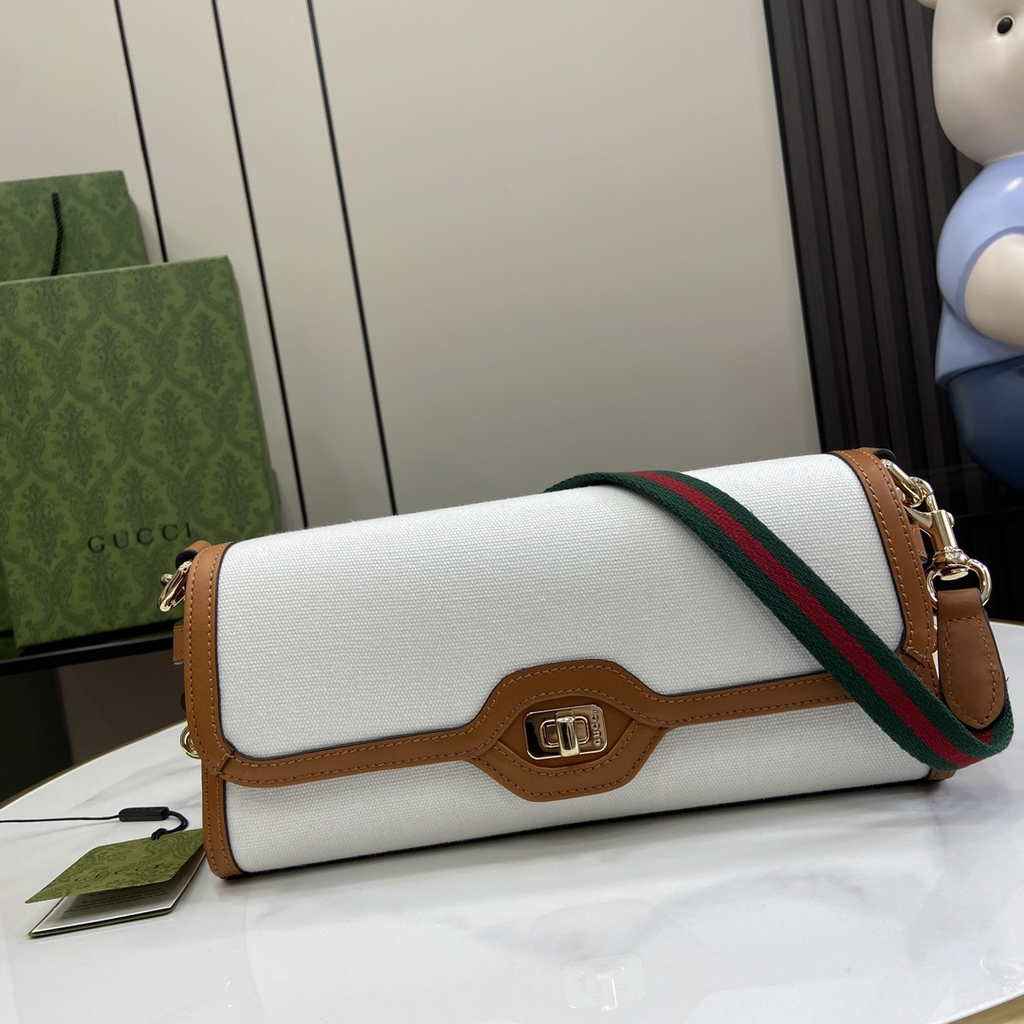Gucci luce small shoulder bag 786027 in white original GG canvas
