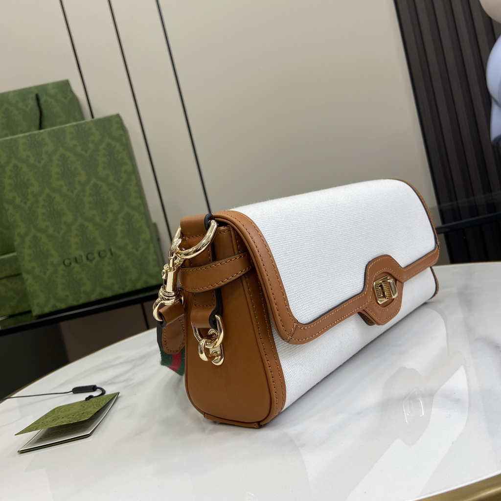 Gucci luce small shoulder bag 786027 in white original GG canvas