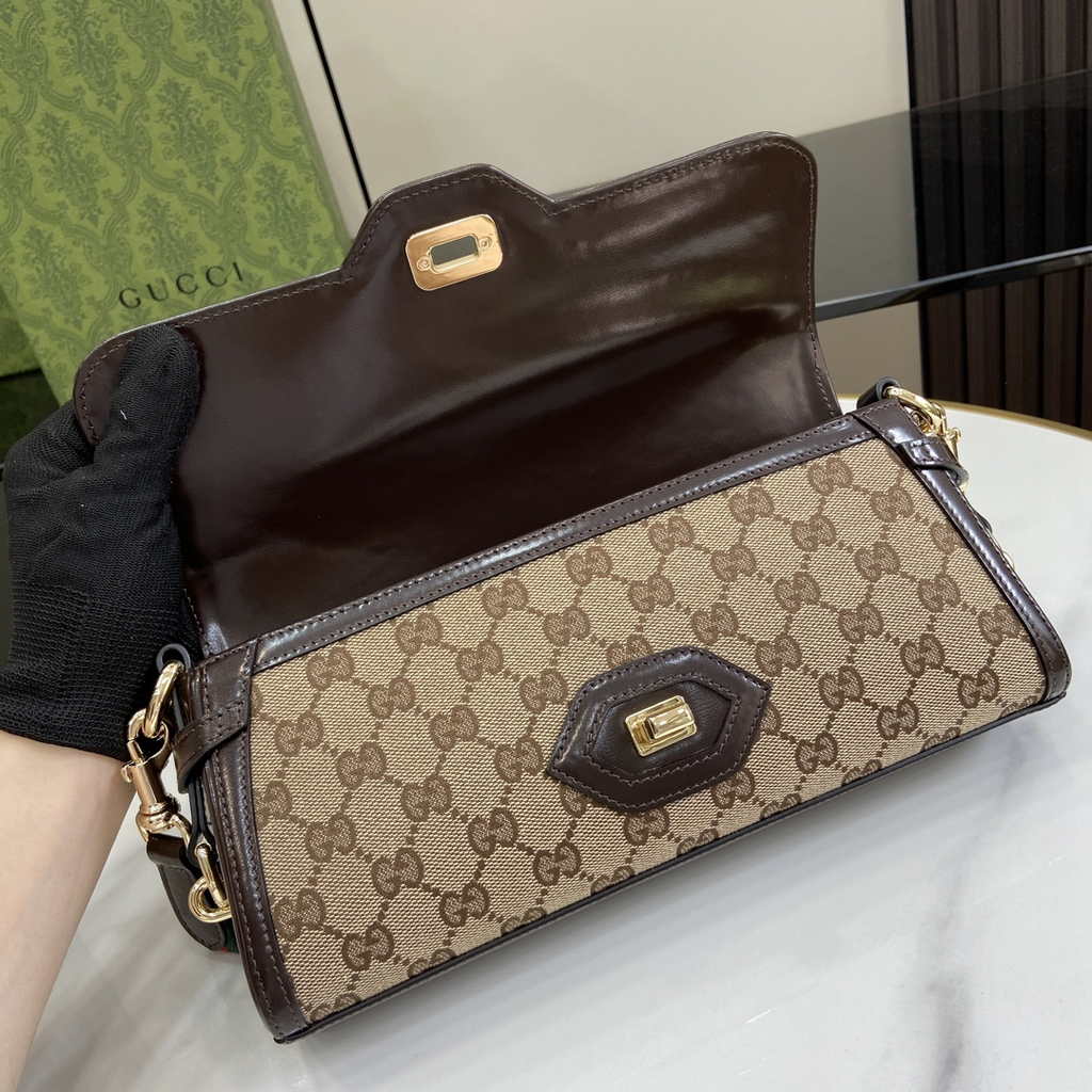 Gucci luce small shoulder bag 786027 in brown original GG canvas