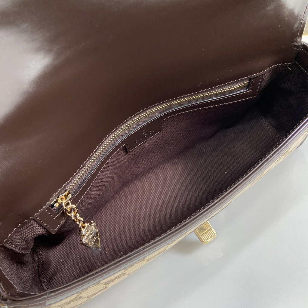 Gucci luce small shoulder bag 786027 in brown original GG canvas