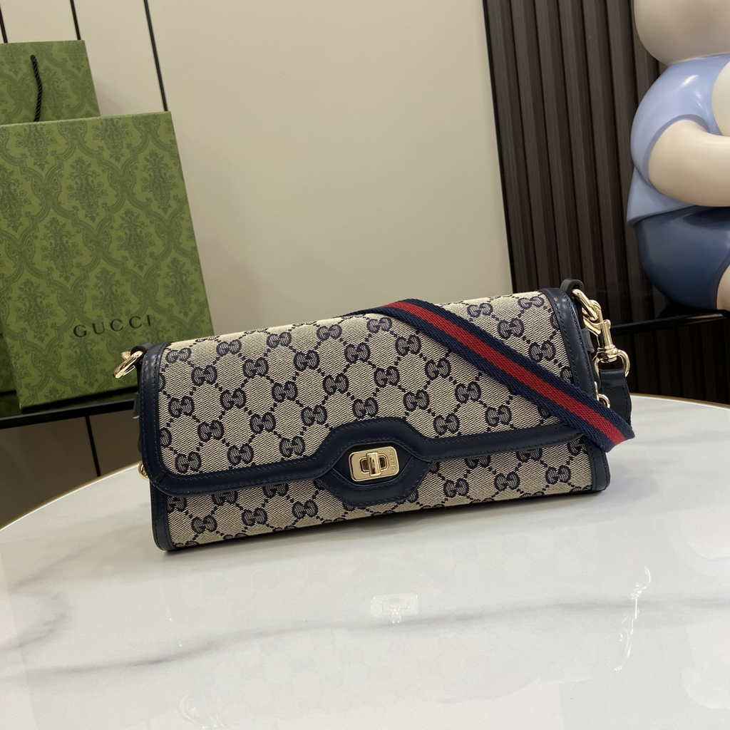 Gucci Luce small shoulder bag 786027 in black Original GG canvas