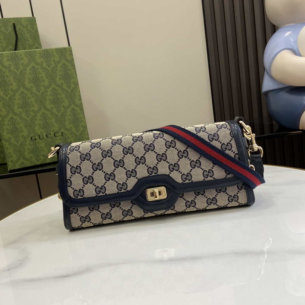 Gucci Luce small shoulder bag 786027 in black Original GG canvas