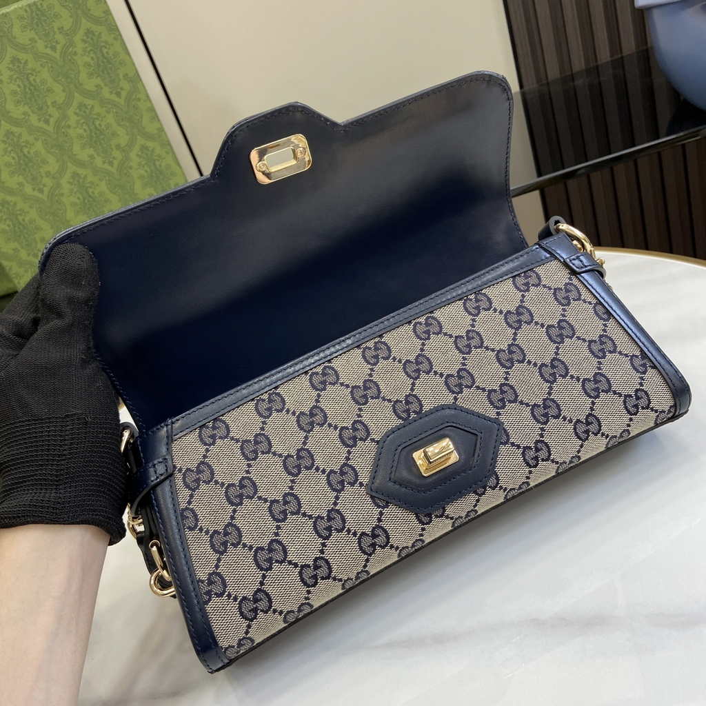 Gucci Luce small shoulder bag 786027 in black Original GG canvas