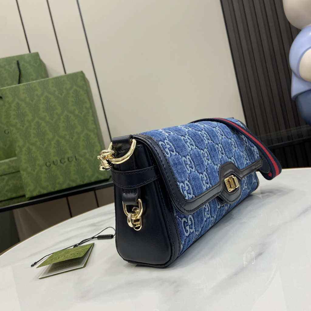 Gucci luce small shoulder bag 786027 in blue original GG canvas