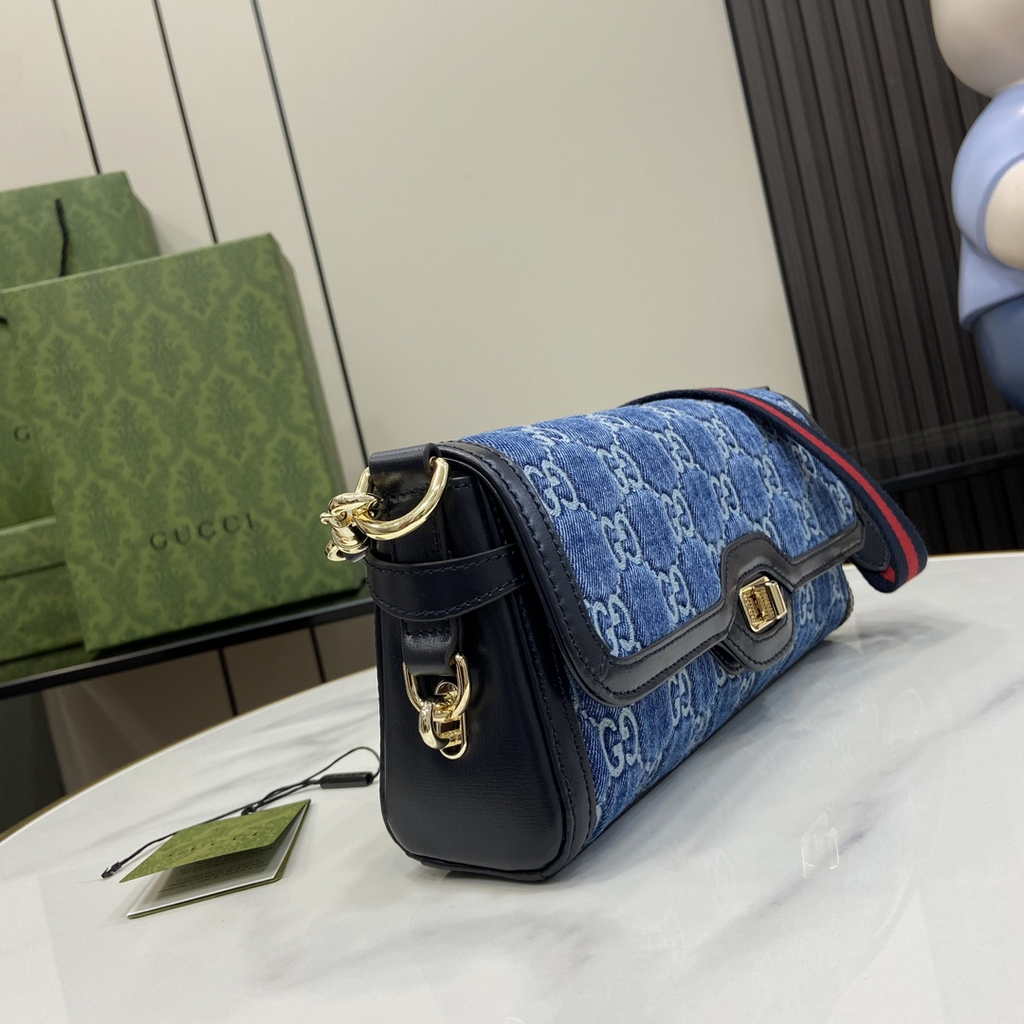 Gucci luce small shoulder bag 786027 in blue original GG canvas