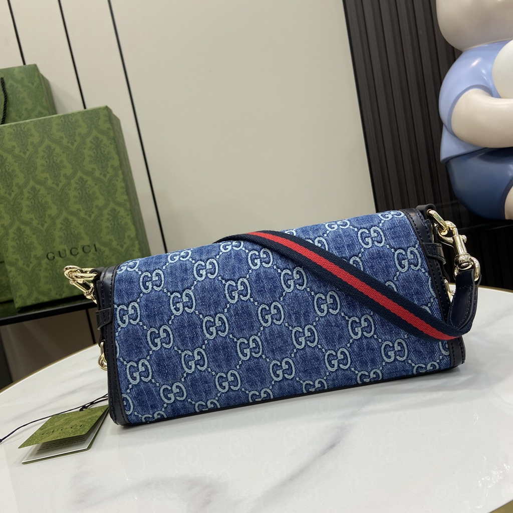 Gucci luce small shoulder bag 786027 in blue original GG canvas