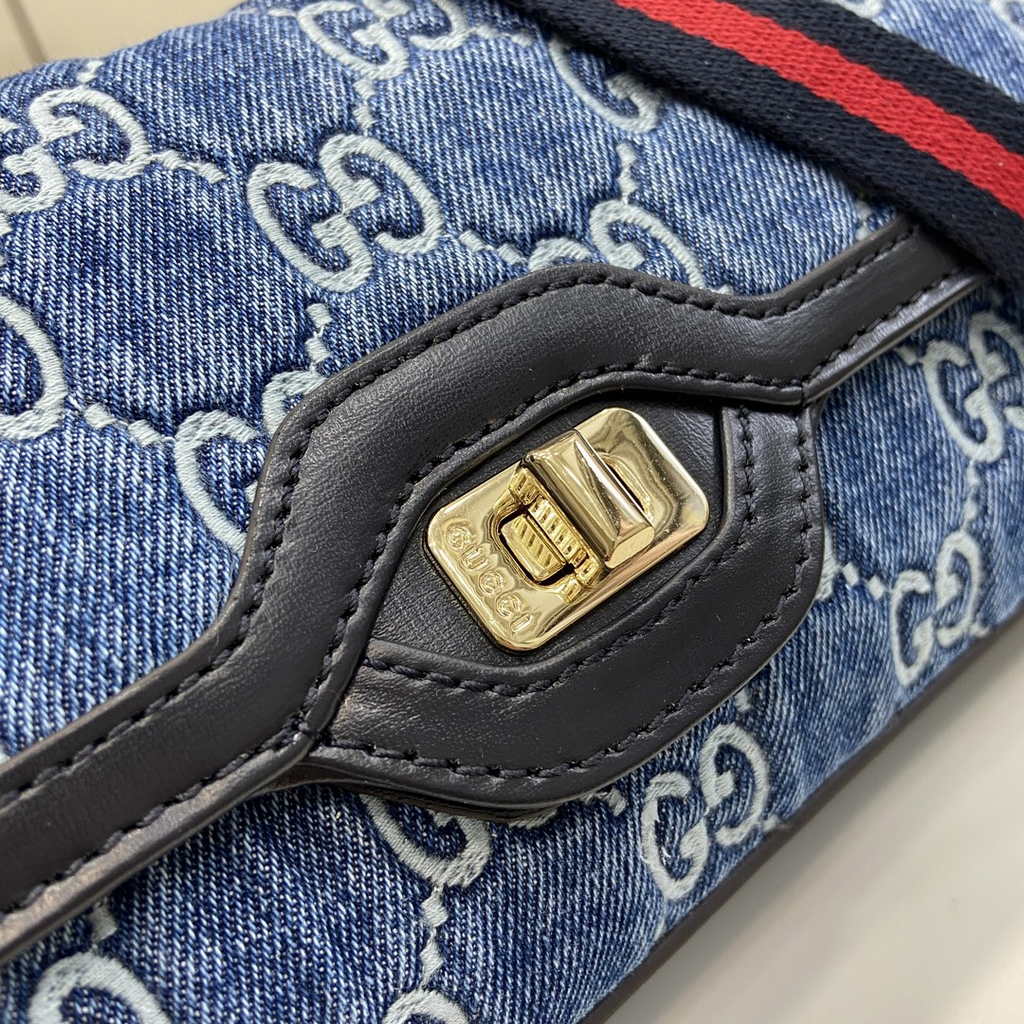 Gucci luce small shoulder bag 786027 in blue original GG canvas