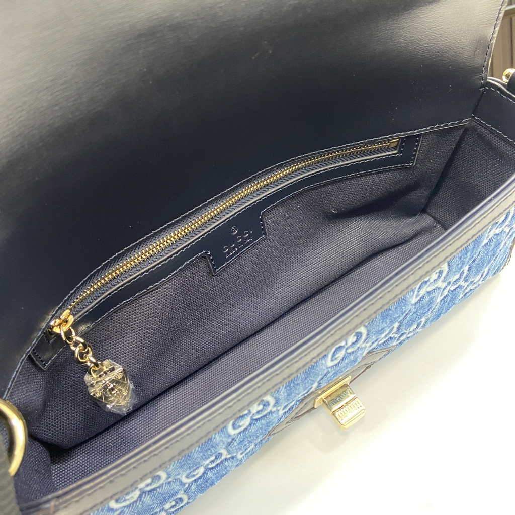 Gucci luce small shoulder bag 786027 in blue original GG canvas