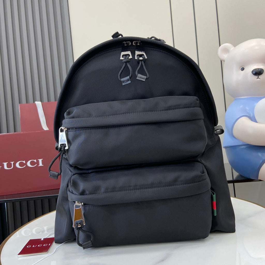 Gucci Medium backpack with Gucci logo 800265 in Black nylon