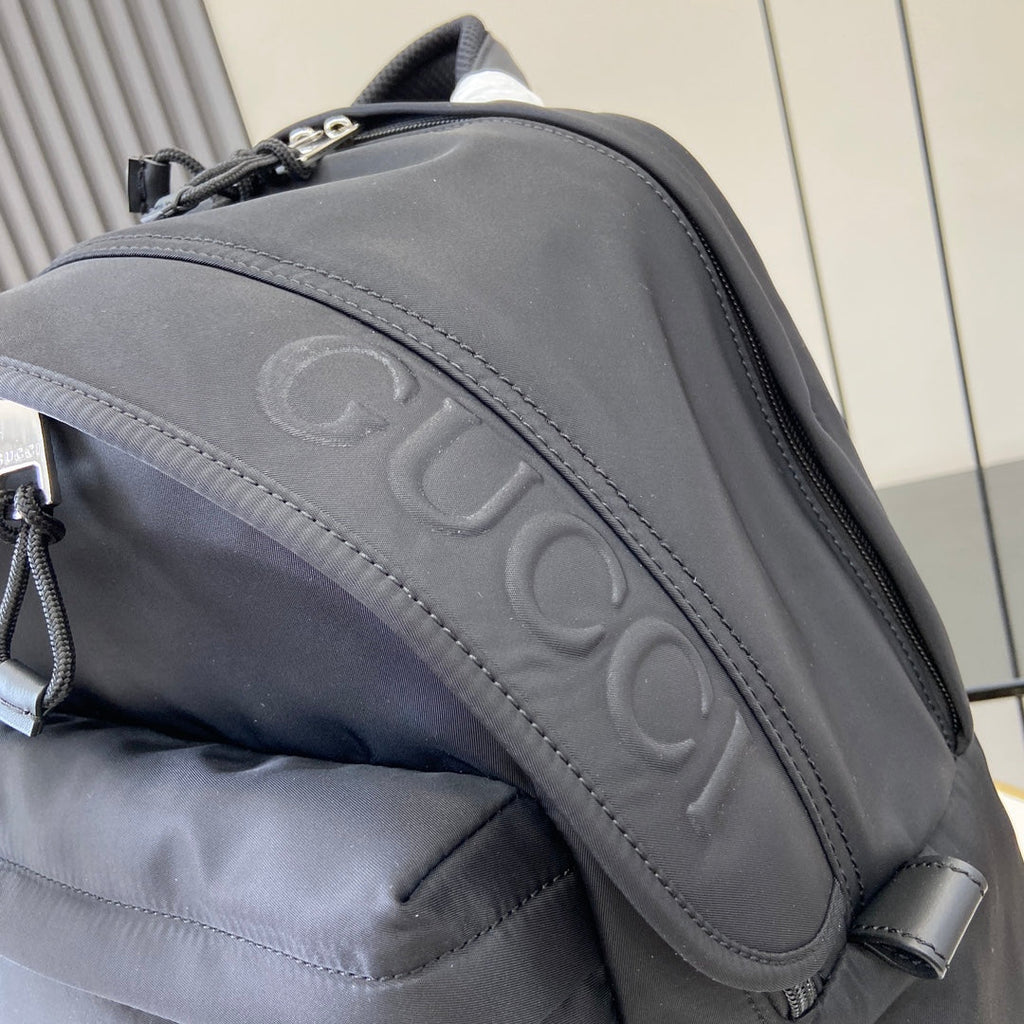 Gucci Medium backpack with Gucci logo 800265 in Black nylon