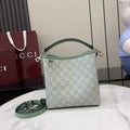 Gucci GG Emblem small bucket bag 815118 in green fabric