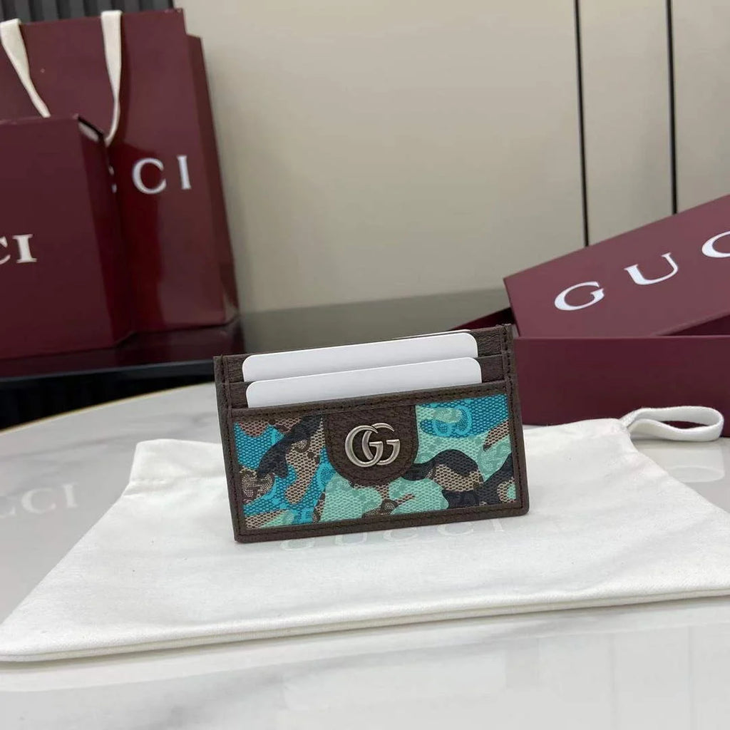 Gucci ophidia card case 834795 in blue GG fabric