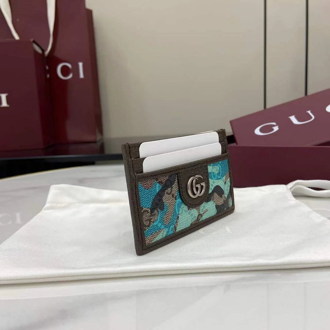 Gucci ophidia card case 834795 in blue GG fabric