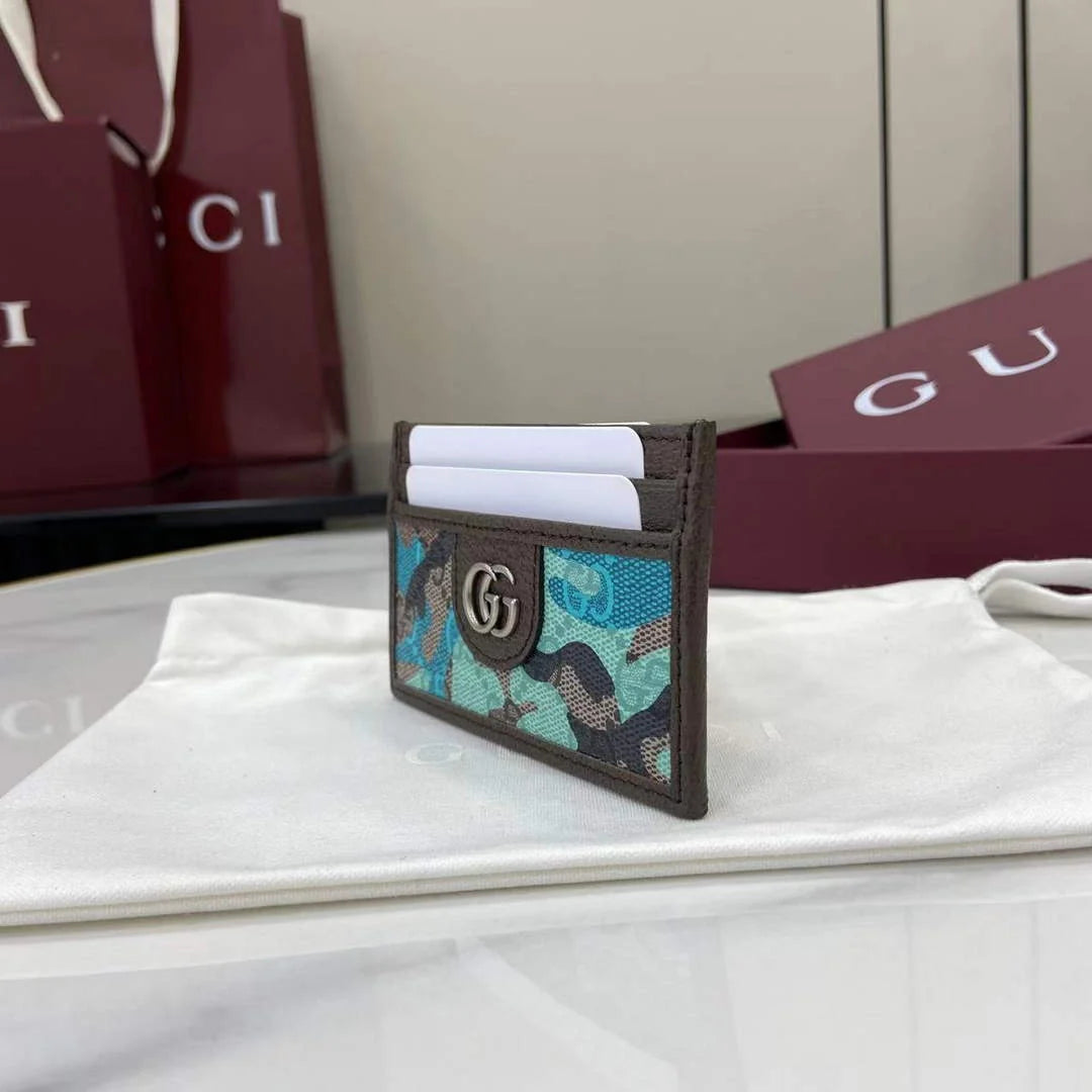 Gucci ophidia card case 834795 in blue GG fabric