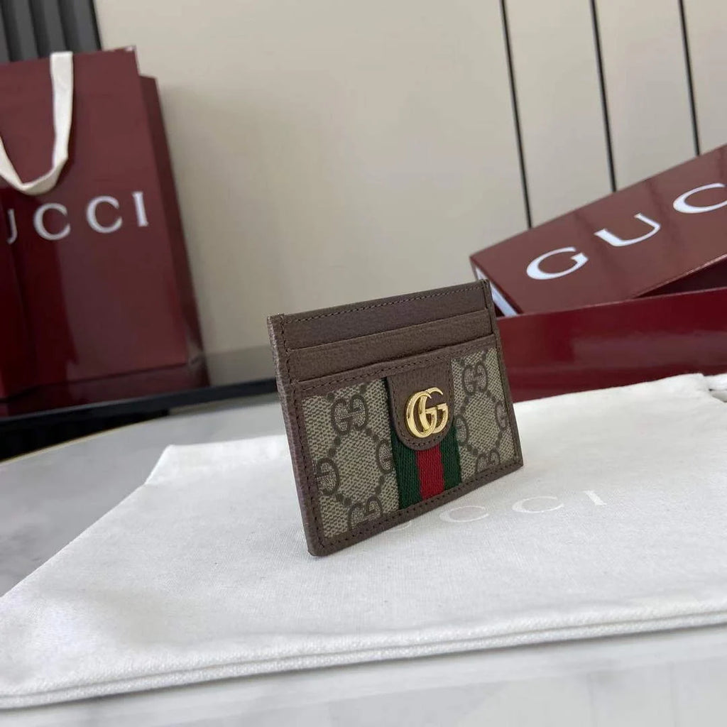 Gucci Ophidia card case 838486 in beige and brown GG Supreme