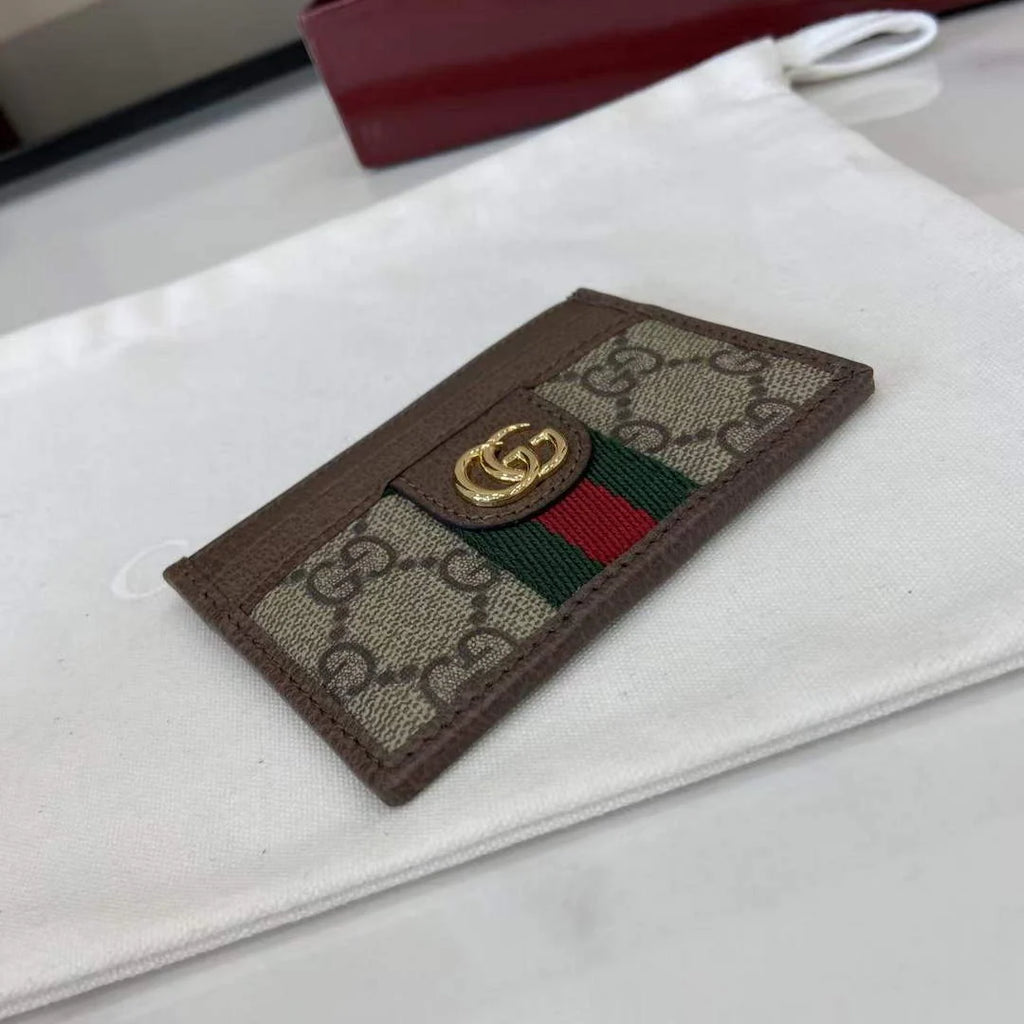 Gucci Ophidia card case 838486 in beige and brown GG Supreme