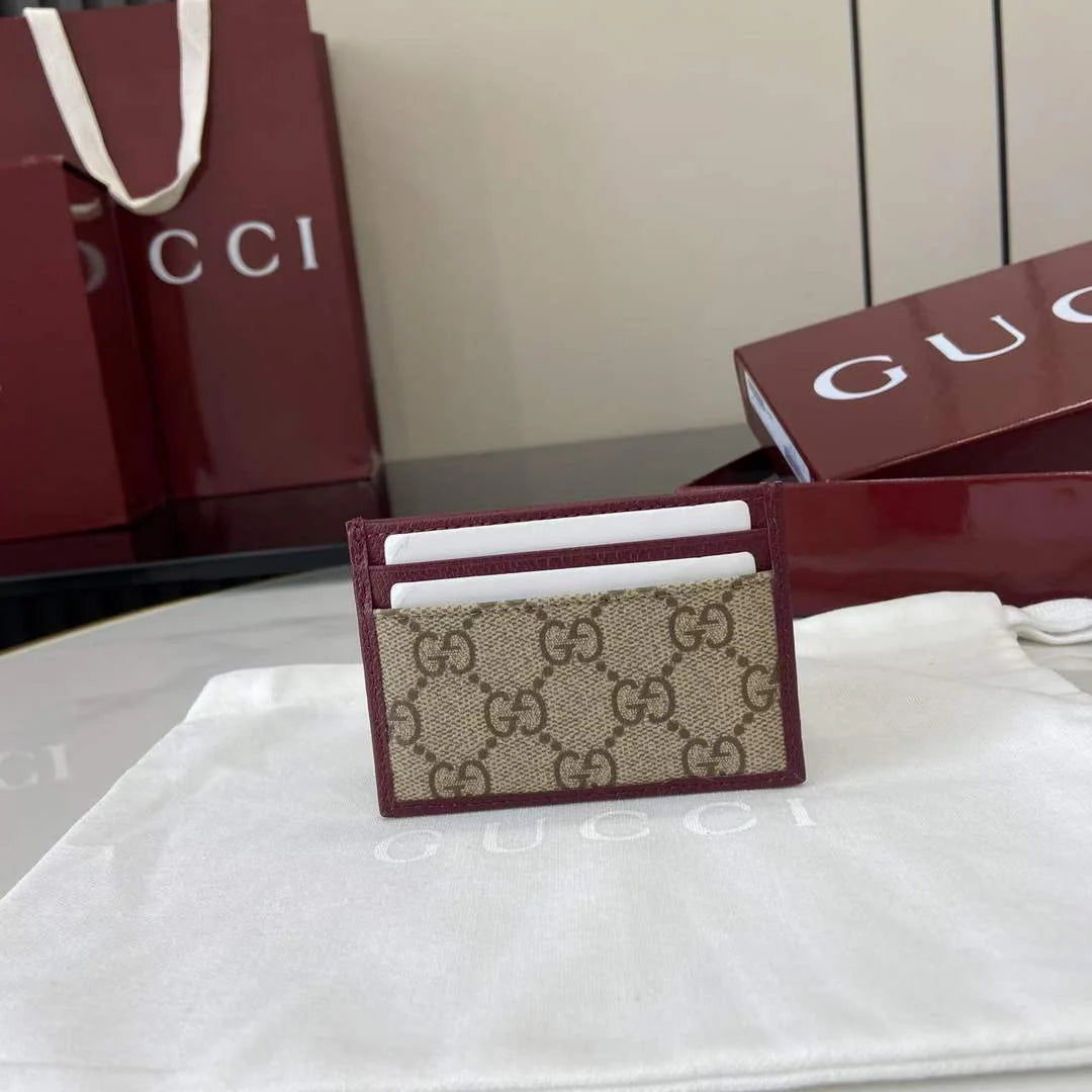 Gucci Ophidia card case 838486 in beige and red GG Supreme