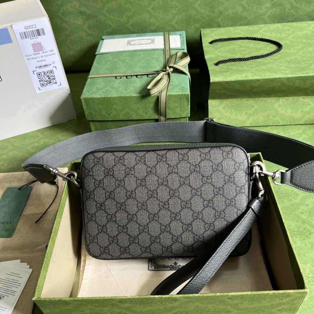 Gucci Ophidia GG crossbody bag 699439 in grey and black Supreme